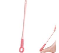 Easy-Reach Deep Cleaning Foot Brush, Long Handled Silicone Toe Gap Cleaning Brush, Silicone Toe Crevice Cleaning & Exfoliating Brushes, Long Handled Foot Scrub Brushes for Shower (Pink,Long-haired)