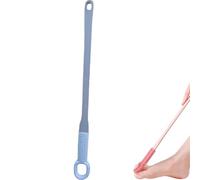 Easy-Reach Deep Cleaning Foot Brush, Long Handled Silicone Toe Gap Cleaning Brush, Silicone Toe Crevice Cleaning & Exfoliating Brushes, Long Handled Foot Scrub Brushes for Shower (Blue,Short-haired)