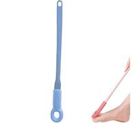 Easy-Reach Deep Cleaning Foot Brush, Long Handled Silicone Toe Gap Cleaning Brush, Silicone Toe Crevice Cleaning & Exfoliating Brushes, Long Handled Foot Scrub Brushes for Shower (Blue,Long-haired)