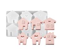 Easy Release Resin Molds, Silicone Casting Molds Make Crafts Heart House | 6-cavity Silicone Design With Heart And House Shapes, Flexible Easy-release Mold For Epoxy, Candles, Soap, Clay, Wax Crafts