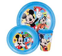 Easy Set 3 PIÈCES (Plat Facile ET Bol, Tasse Facile 260 ML) Mickey Cool Summer