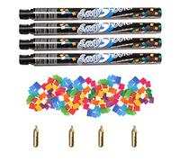 EASY SHOOTER Lot de 2 recharges 2 Tirs Canon Confetti Petit Carré Biodégradable Couleur Longueur 60-80 cm Hauteur 10-12 m pour Easyshooter (Multicolore)