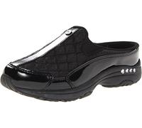 Easy Spirit Femme Traveltime12 Mule, Noir et Argent Verni, 37.5 EU Large