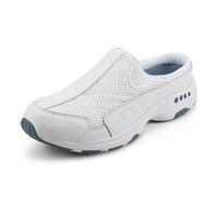 Easy Spirit Women's Traveltime Clog, White/Light Blue Leather, 8 M US