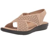 Easy Street Femme Claudia Wedge Sandal cale, Sable, 37 EU Large