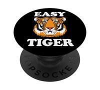 Easy Tiger Big Cat Funny Tiger Lover Easy Tiger PopSockets PopGrip Adhésif