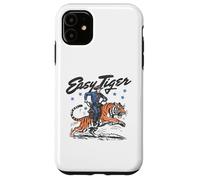 Easy Tiger, Cowboy Amusant, chevauchant Un Tigre, Western rétro Coque pour iPhone 11