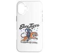 Easy Tiger, Cowboy Amusant, chevauchant Un Tigre, Western rétro Coque pour iPhone 16 Plus