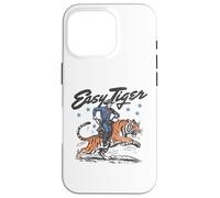 Easy Tiger, Cowboy Amusant, chevauchant Un Tigre, Western rétro Coque pour iPhone 16 Pro