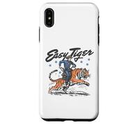 Easy Tiger, Cowboy Amusant, chevauchant Un Tigre, Western rétro Coque pour iPhone XS Max
