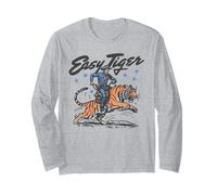 Easy Tiger, Cowboy Amusant, chevauchant Un Tigre, Western rétro Manche Longue