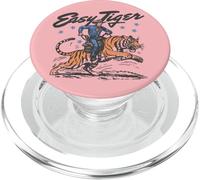 Easy Tiger, Cowboy Amusant, chevauchant Un Tigre, Western rétro PopSockets PopGrip pour MagSafe