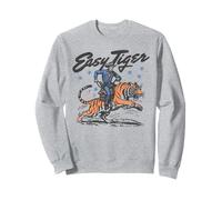 Easy Tiger, Cowboy Amusant, chevauchant Un Tigre, Western rétro Sweatshirt