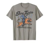 Easy Tiger, Cowboy Amusant, chevauchant Un Tigre, Western rétro T-Shirt