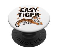 Easy Tiger Motif chat sauvage décontracté PopSockets PopGrip Adhésif