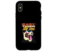 Easy Tiger Stay Cool (Relax Statement & Graphique Gamer des années 80) Coque pour iPhone X/XS