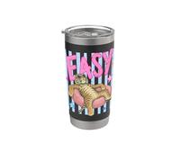 Easy Tiger Stripes Preppy Summer Pool Vacances Croisière Plage Gobelet isotherme en acier inoxydable double paroi