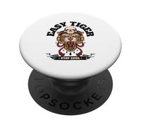 Easy Tiger (Tiger Graphic) (déclaration elax) PopSockets PopGrip Adhésif