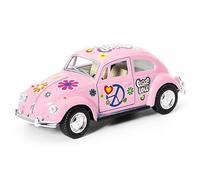 Easy Toys Modèle de Voiture Compatible avec Volkswagen Classical Bettle Hippie. Voiture Jouet à l’échelle avec Portes Qui s’ouvrent. Modélisation Automobile. (Rose)