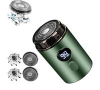 Easy Trim Pro 2.0, 2025 Nouveau Easy Trim Rasierer, anti-coupure Mini rasoir électrique pour hommes, mini rasoirpour zones intimes, Étanche Wet & Dry sans Fil avec Écran LE D (Vert+2 lame)