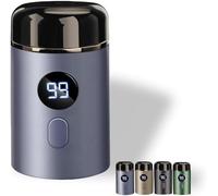 Easy Trim Pro 2.0, Easy Trim Rasierer, Mini rasoir électrique pour hommes, mini rasoir pour zones intimes, pour hommes et femmes, humide et sec, lavable, sans fil, USB, pour voyage (Vert) (Bleu)