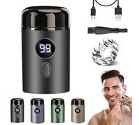 Easy Trim Rasoir, Easy Trim Pro 2.0, Mini Rasoir Electrique Homme, Rasoir de Voyage Lavable, Humide et Sec, avec Écran LED, Rechargeable par USB (Gris)