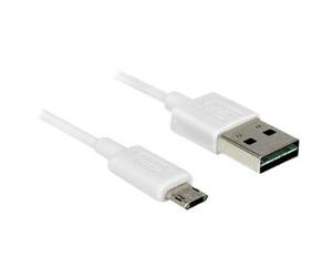 EASY-USB - Câble USB - Micro-USB de type B (M) pour USB (M) - USB 2.0 - 2 m - connecteur A réversible, connecteur B micro réversible - blanc