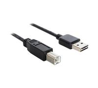 DeLock Câble USB 2.0 USB-A mâle vers USB-B mâle 3,00 m noir contacts dorés certifié UL
