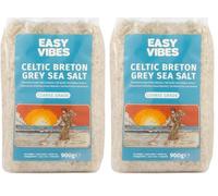 Easy Vibes - Sel Celtique - Sel de Mer Gris Breton Gros (900g) | Naturel | (Lot de 2)