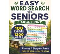 Easy Word Search for Seniors Large Print: 100 Relaxing Puzzles with 1200 Words | Fun, Stress-Free Brain Games for Adults