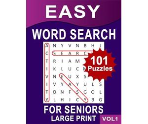 Easy Word Search for Seniors Large Print: 101 Puzzles ! word find puzzle book for senios , Easy Relaxing Word Search great activity book for people with dementia or Alzheimer's