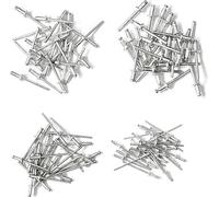 Easy Work 18304 Assortiment de rivets, différentes tailles, argent, 100 pièces (1 set)