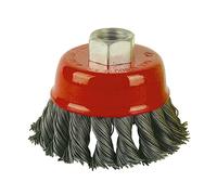 Easy Work 74000 Brosse boisseau pour meuleuse d'angle, M14, 65 mm, rouge/gris