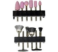 Easy Work Jeu de meules sur tige et de brosses pour perceuses, multicolore, 12 pièces (1 kit)