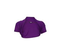Easy Young Fashion 3009 Boléro à manches courtes pour femme - Élastique et moulant - Veste basique à épaules dénudées - Veste douce à l'avant ouverte, Violet, 34-40
