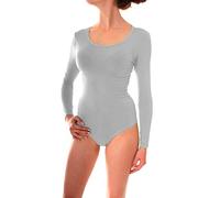 Easy Young Fashion Body à manches longues col rond pour femme Jersey Uni, Taille unique - gris - Taille Unique