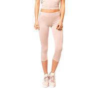 Easy Young Fashion Legging capri basique pour femme - Pantalon 3/4 élastique en viscose de coton - 1077 - Taille unique (XS-M), beige, 36 FR/40 FR