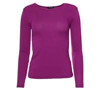 Easy Young Fashion T-shirt à la mode pour femmes - Manches longues - Col rond - Violet - 38