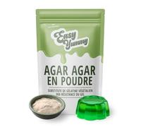 EASY YUMMY - Agar Agar en poudre (100 g), gélifiant végétalien 100% halal, alternative naturelle à la gélatine