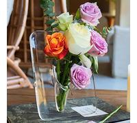 EASY365 Vase à fleurs avec cadre photo en acrylique transparent, 20,3 x 15,2 cm, esthétique et unique pour centres de table, vase décoratif avec cadre photo, vase à fleurs pour maison, bureau, mariage