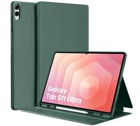 EasyAcc Coque Compatible avec Galaxy Tab S11 Ultra 14,6 Pouces 2025 avec Pen Porte-Stylet, Étui Fin Support Folio Fin Visualisation Multi-Angles,Vert foncé