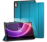 EasyAcc Coque Étui pour Lenovo Tab P11 2nd Gen 11.5 Pouces 2022 TB350FU/TB350XU avec en Verre trempé, Ultra Mince Housse avec Fonction Support et Veille Automatique et réveil Automatique,PaonBleu
