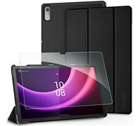 EasyAcc Coque Étui pour Lenovo Tab P11 2nd Gen 11.5 Pouces 2022 TB350FU/TB350XU avec en Verre trempé, Ultra Mince Housse avec Fonction Support et Veille Automatique et réveil Automatique, Noir
