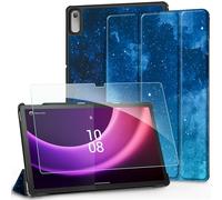 EasyAcc Coque Étui pour Lenovo Tab P11 2nd Gen 11.5 Pouces 2022 TB350FU/TB350XU avec en Verre trempé, Ultra Mince Housse avec Fonction Support et Veille Automatique et réveil Automatique,Etoile Bleue