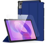 EasyAcc Coque pour Lenovo Idea Tab Plus 12,1 Pouces 2025avec Verre Trempé, Housse Étui avec Fonction Support - Bleu mer