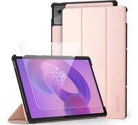 EasyAcc Coque pour Lenovo Idea Tab Plus 12,1 Pouces 2025avec Verre Trempé, Housse Étui avec Fonction Support - Or Rose