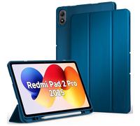 EasyAcc Coque pour Redmi Pad 2 Pro 12,1 Pouces 2025 Tablette avec Porte-Stylet, Étui de Protection Fin avec Support pour Redmi Pad 2 Pro 2025, Bleu Paon