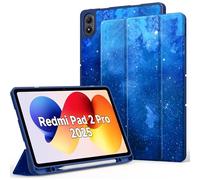 EasyAcc Coque pour Redmi Pad 2 Pro 12,1 Pouces 2025 Tablette avec Porte-Stylet, Étui de Protection Fin avec Support pour Redmi Pad 2 Pro 2025, Ciel étoilé Bleu