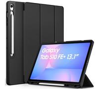 EasyAcc Coque pour Samsung Galaxy Tab S10 FE+ 13,1 Pouces 2025 avec Pen Porte-Stylet, Étui de Protection Ultra Fin Housse en TPU, Noir