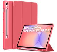 EasyAcc Coque pour Samsung Galaxy Tab S10 Lite 10,9 Pouces 2025 / S10 FE 10,9 2025 / S9 FE 10,9 / S9 11 Pouces 2023 avec Pen Porte-Stylet, Étui de Protection Ultra Fin Housse en TPU (Rose pastèque)